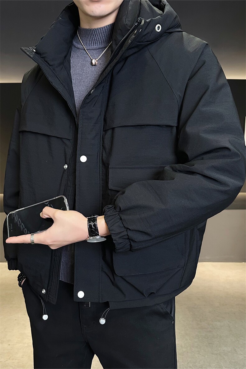 羽绒服男外套标50白鸭绒休闲时尚纯色上衣连帽款B317/6085/P245,男装羽绒服,电商B317