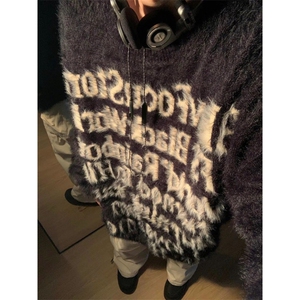 网络图现货！马海毛毛衣高级设计感小众情侣针织衫外套RL005-P70图片