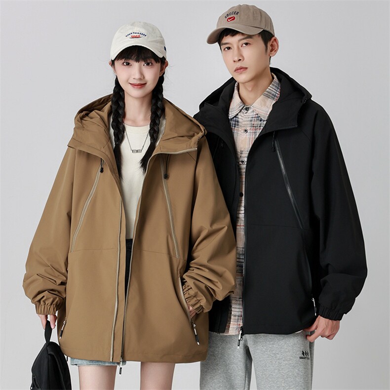 Cityboy情侣 时尚连帽冲锋衣外套夹克 团体班服图片