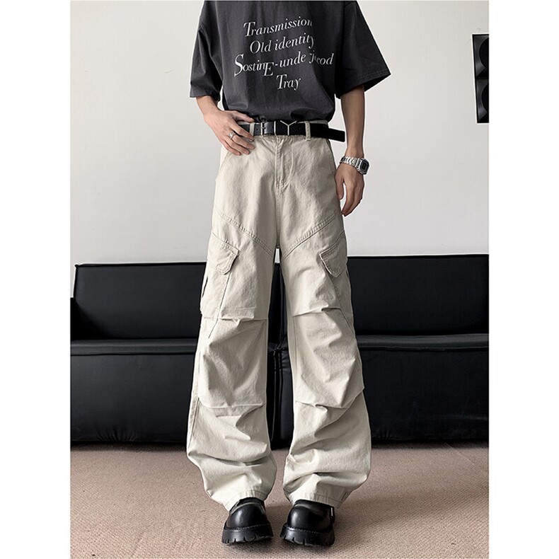 2025新款工装休闲裤直筒宽松口袋阔腿裤男女情侣现货K8519-P47，男装工装外套，星座512-3