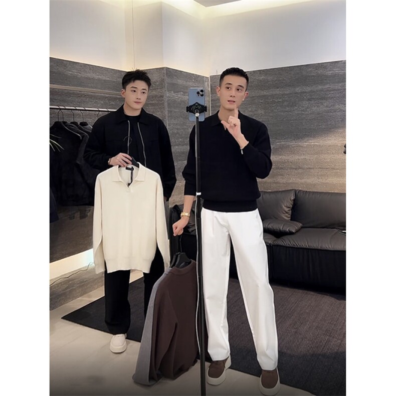 云感暖绒翻领毛衣polo亲肤内搭针织衫16801-P65,男装Polo衫,星座1012-1