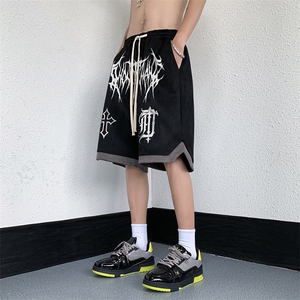 麂皮绒 美式十字架印花休闲短裤男五分裤子 B239-1506-P43 控价59图片