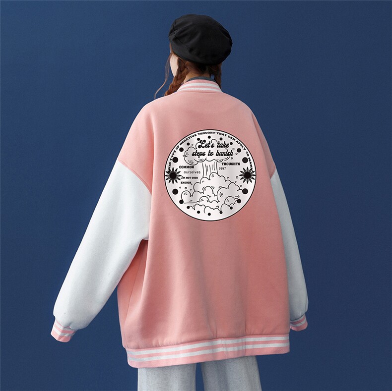 2022春装新款韩版时尚梦幻森林宽松情侣棒球夹克外套G88P65控78,男装夹克,A247A