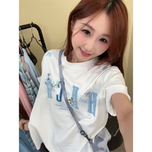 H0738-P35 刺绣小香风短袖T恤女图片