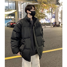 情侣装冬装港风pu软皮刺绣棉服棉衣休闲加厚外套男G1108P128，男装棉衣，电商A339