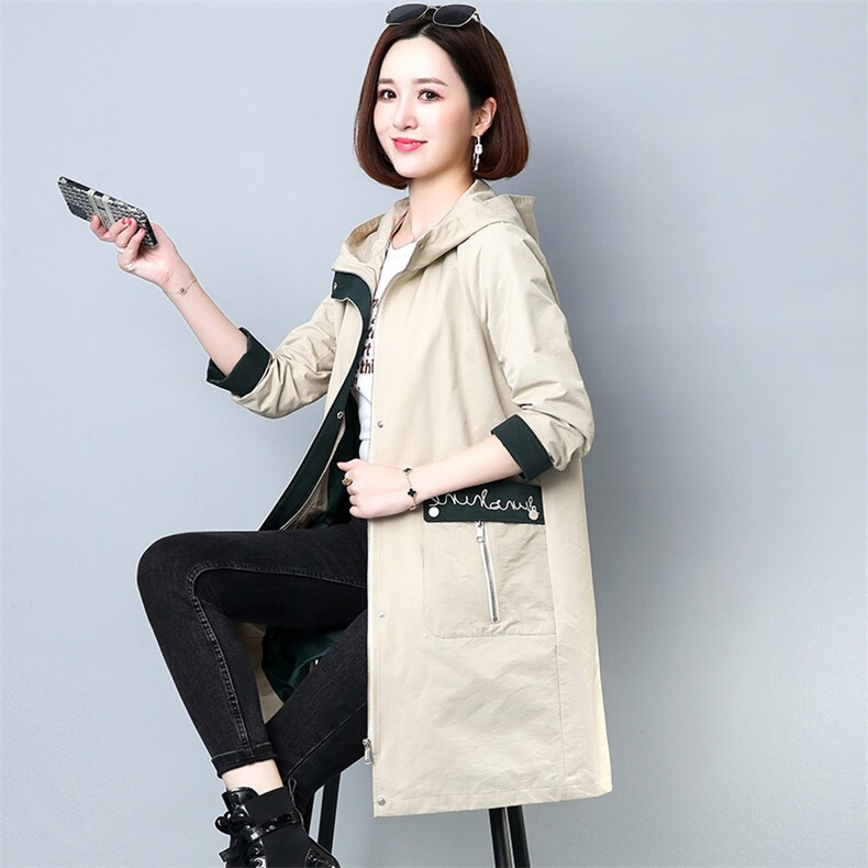 2021新款时尚气质百搭长款风衣外套女,女装风衣,姿萝菲