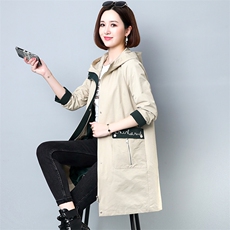 2021新款时尚气质百搭长款风衣外套女，女装风衣，姿萝菲