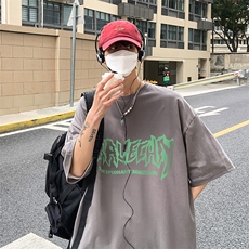 B239-1218-P28港风创意字母印花夏季高克重落肩袖半袖短袖t恤，男装T恤，星座514-2(原B239)
