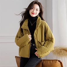 4色可选精选棉花抽绳保暖棉衣短外套，女装棉衣/棉服，歌伊格美