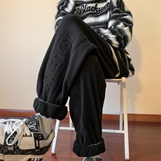 抖音品质大码男裤重磅双面奥粒绒加绒加厚束脚休闲裤M-5XL特P45，男装卫衣，电商B325