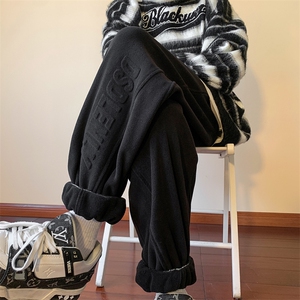 抖音品质大码男裤重磅双面奥粒绒加绒加厚束脚休闲裤M-5XL特P45图片