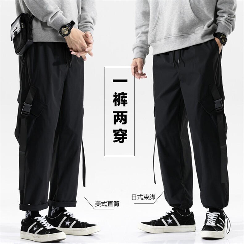 2021秋冬新款日系工装裤男潮百搭休闲九分运动裤A438,男装休闲裤,电商A438