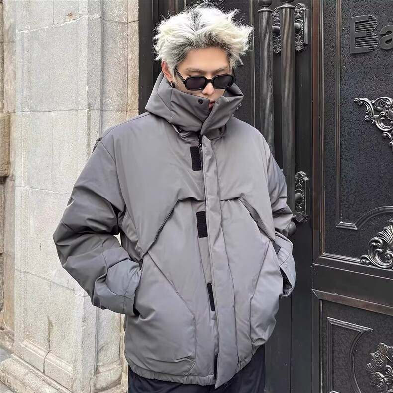 网图现货 美式宽松连帽设计感加厚棉服MY2530特P90图片