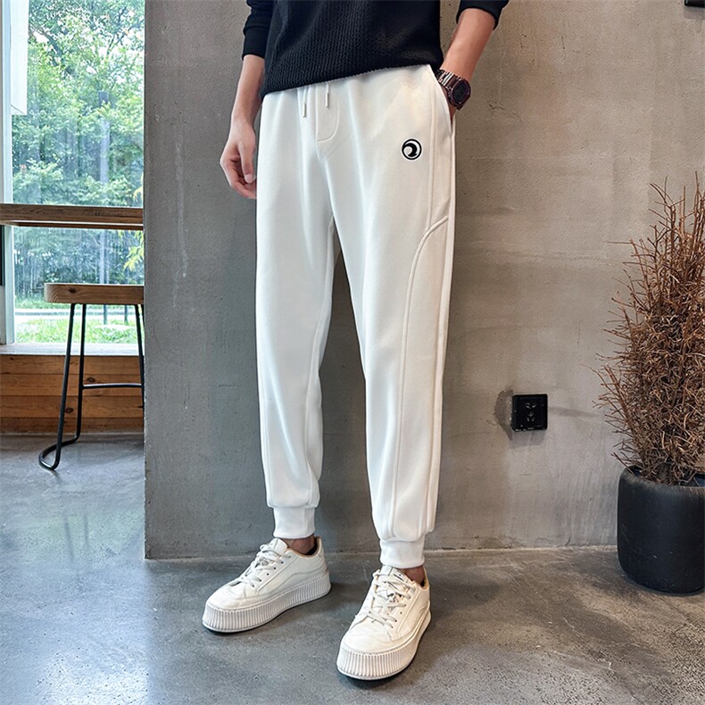 社会精神小伙裤子男秋潮牌ins运动束脚九分裤K8591-P45，男装休闲裤，星座210-3