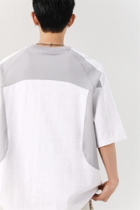 凉感双色拼接设计羽毛球球服大码M-5XL短袖T恤男DX78029P50控78图片