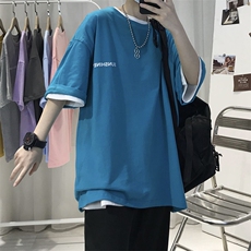 T06常年款男士休闲字母印花T恤衫外套圆领半袖五分袖TEE男女中性，男装T恤，星座115A-3