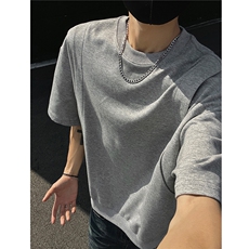 25新品重磅活页解构短袖boxy短宽简约圆领T恤男半袖H1064特P28，男装T恤，电商A341