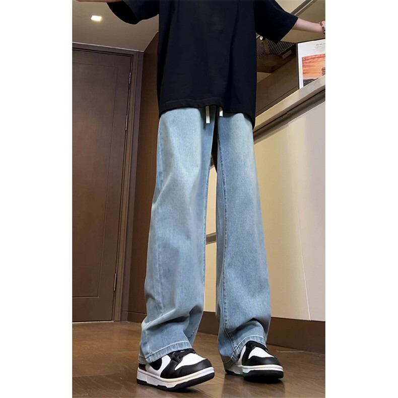 有货（自家图）冰丝牛仔裤男夏季薄款美式垂感水洗休闲裤P55控78，男装休闲裤，星座218-5