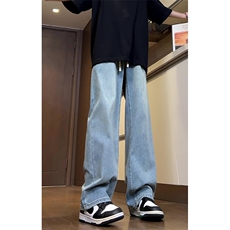 有货（自家图）冰丝牛仔裤男夏季薄款美式垂感水洗休闲裤P55控78，男装休闲裤，星座218-5