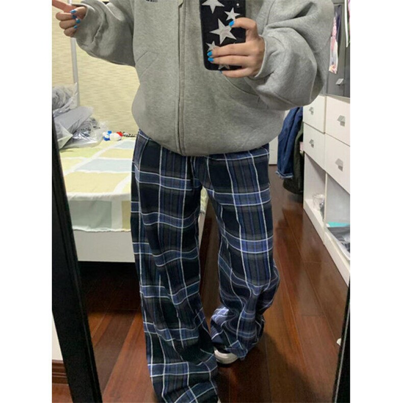 简约原宿气质文艺百搭慵懒格子休闲裤女流行日系时尚KG11,男装休闲裤,星座1116A（原606A-3）