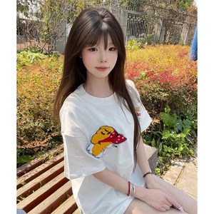 万针全刺绣工艺抖音得物高品质260克重磅纯棉双纱美式高街短袖T恤图片