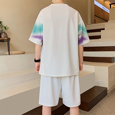 夏季新款男士短袖套装圆领休闲T恤短裤套装，男装休闲套装，星座1206（原A206）