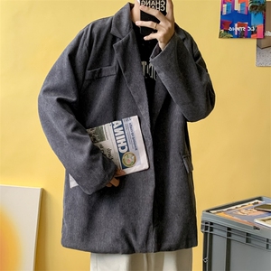灯芯绒西服男春秋ins小西装外套休闲潮流炸街美式宽松 W1809-P55图片