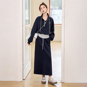 欧货休闲运动卫衣套装裙女2025春季新款超火小个子时尚百搭两件套图片