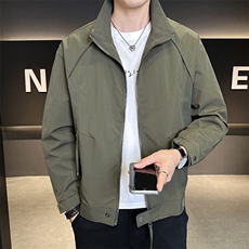 6616-M-3XL-P118店主风秋季夹克简约纯色针织拼接高品质外套男，男装夹克，电商B255