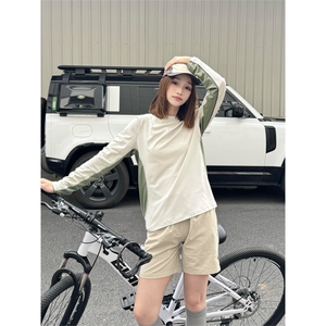 网图 原版高品 防嗮UP70+ 明线撞色口袋长袖T恤男女 A734-P48图片
