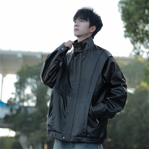 现货 2025秋季新款皮衣外套男宽松PU皮夹克JK719-P85，男装皮衣，星座1209-2