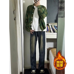 B221 美式ins高街加绒加厚牛仔裤 LK23134-P65 控88 加绒P75控98图片