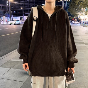 欧美高街华夫格连帽卫衣男女春秋潮复古痞帅休闲外套MY0277-P55图片
