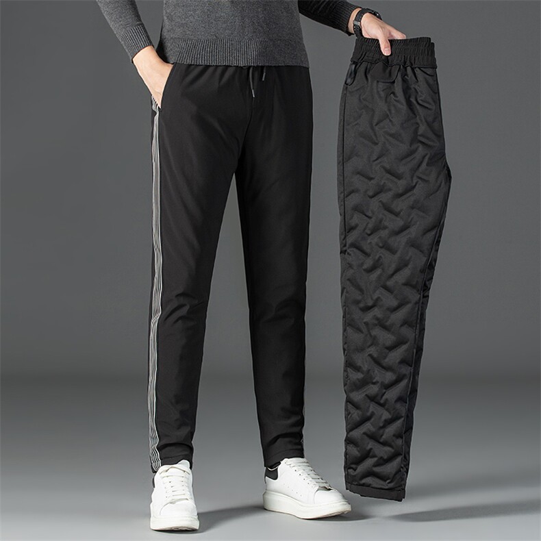 冬季男士新款白鹅绒羽绒裤中年休闲加厚保暖长裤子爸爸装宽松男裤，男装棉裤，电商B212（原钱塘6029）