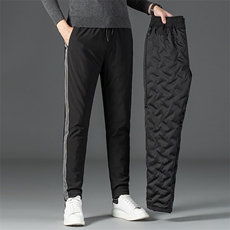 冬季男士新款白鹅绒羽绒裤中年休闲加厚保暖长裤子爸爸装宽松男裤，男装棉裤，电商B212（原钱塘6029）