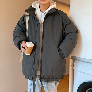 现货冬季美式休闲加厚雪山外套夹克立领纯色三防户外工装棉服图片