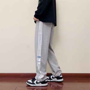 秋季青少年纯棉休闲潮牌条纹运动裤子XZ301b-2-CK627P35图片