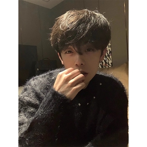 美式水貂毛钉珠毛衣男秋冬美式潮牌马海毛MY9604-P56图片