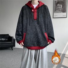 WY10158-特P55控98新款连帽撞色解构拼接大码男宽松情侣卫衣，男装卫衣，电商A059