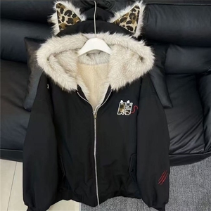 新款上衣美式复古毛领座山雕派克服棉服冬季男女工装棉衣外套时尚图片