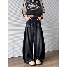 高街牛仔裤男女韩版潮流弯刀裤帅百搭2025春夏ins长裤RK2572-P55，男装牛仔裤，星座412-3