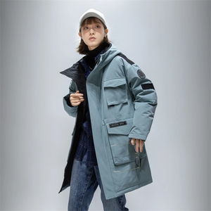 外外贸 团服班服2025秋冬中长款加厚连帽羽绒服保暖外套2201P145图片