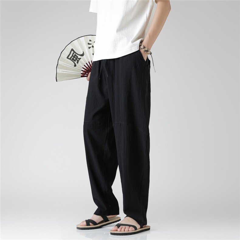 2026夏季风棉麻休闲裤汉服宽松A057-K381-P45（第二套图），男装民族服装，电商A057B