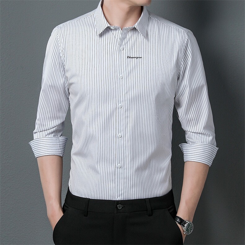 N7399钱塘2020-3男士新款休闲时尚长袖衬衣高品质P54,男装衬衫,钱塘207-3