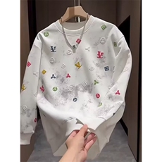 港风春款男女圆领套头卫衣扎染字母涂鸦休闲打底外套WY581P53，男装T恤，星座1013-1