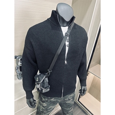 灰色双开拉链开衫毛衣薄款针织衫纯色外套1213-M2425-P55，男装针织衫/毛衣，星座1213