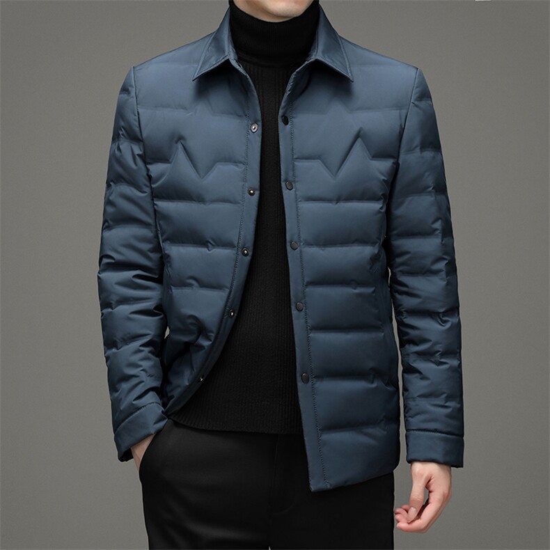 BZS8011钱塘2020-2秋冬中年男士翻领商务休闲羽绒服外套货稳P180图片