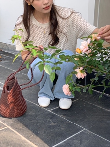 夏季新款短袖t恤女薄款圆领针织宽松百搭半袖上衣图片