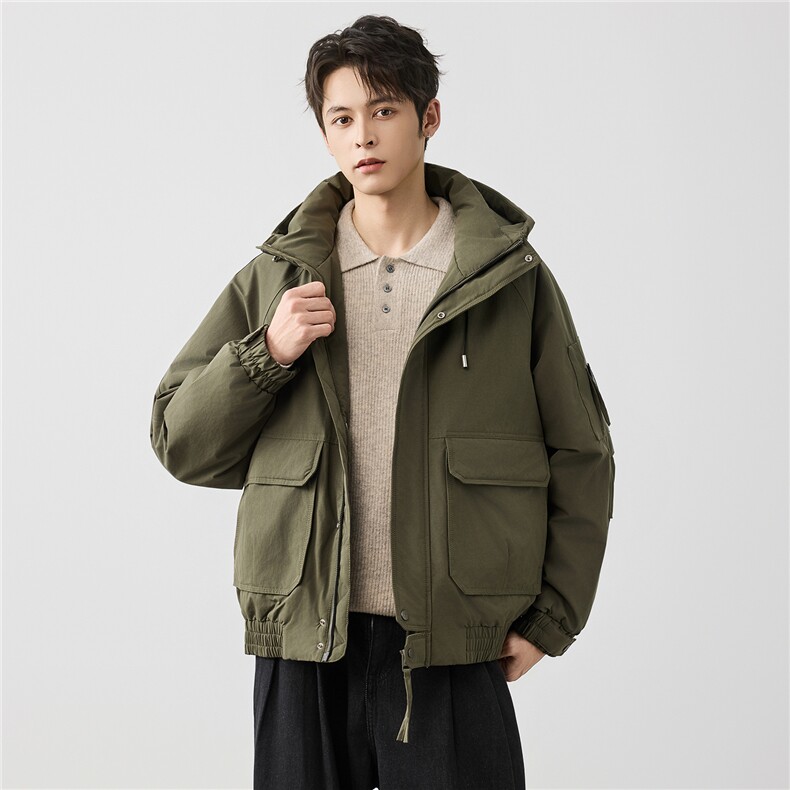 2025男款极简港风连帽短款羽绒服W5901-P248,男装羽绒服,电商D215