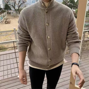 春秋季新款开衫针织衫男女同款北极绒毛衣宽松百搭上衣图片